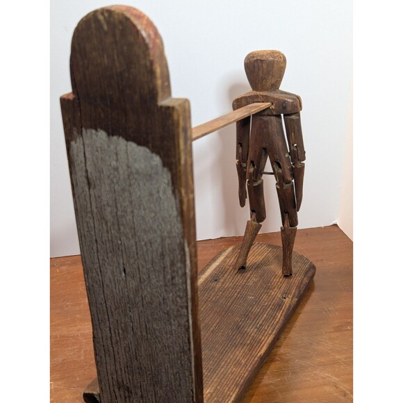 Early Antique Dancing Dan Wood Carved Folk Art Southern Pine - Picture 8 of 9